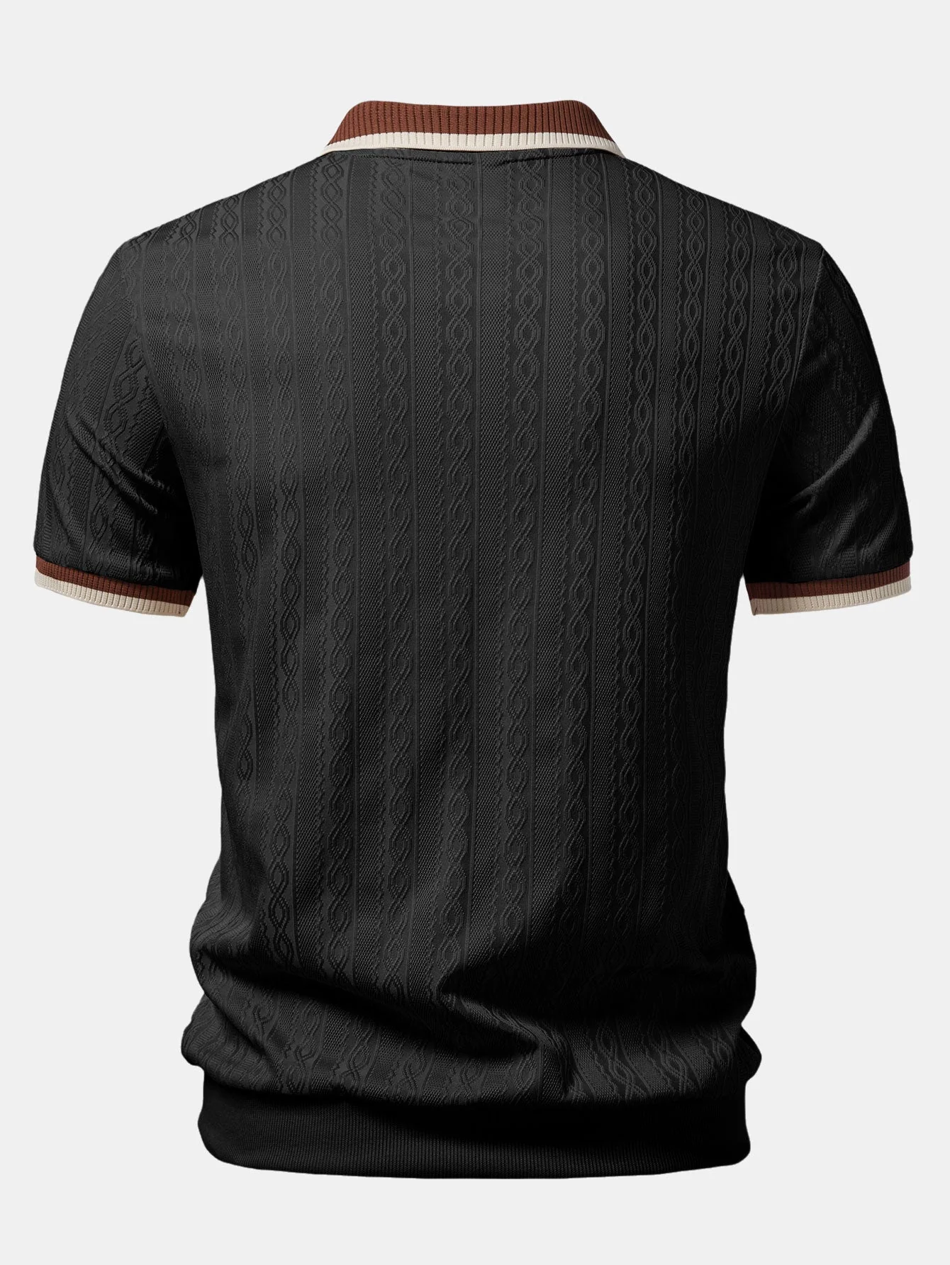 TAORMINA Knitted Zip Polo Shirt - Image 7