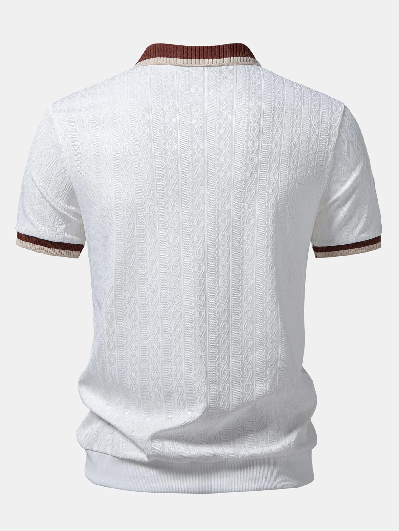 TAORMINA Knitted Zip Polo Shirt - Image 8
