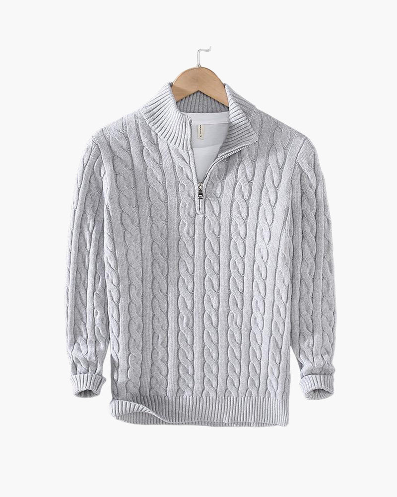 TAEBAEK Zipped Cable Sweater - Image 3